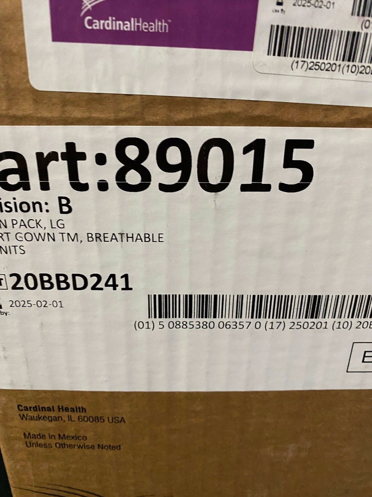 Cardinal Health 89015 SmartGown Level 4 Sterile Surgical Gown Lg Case 20