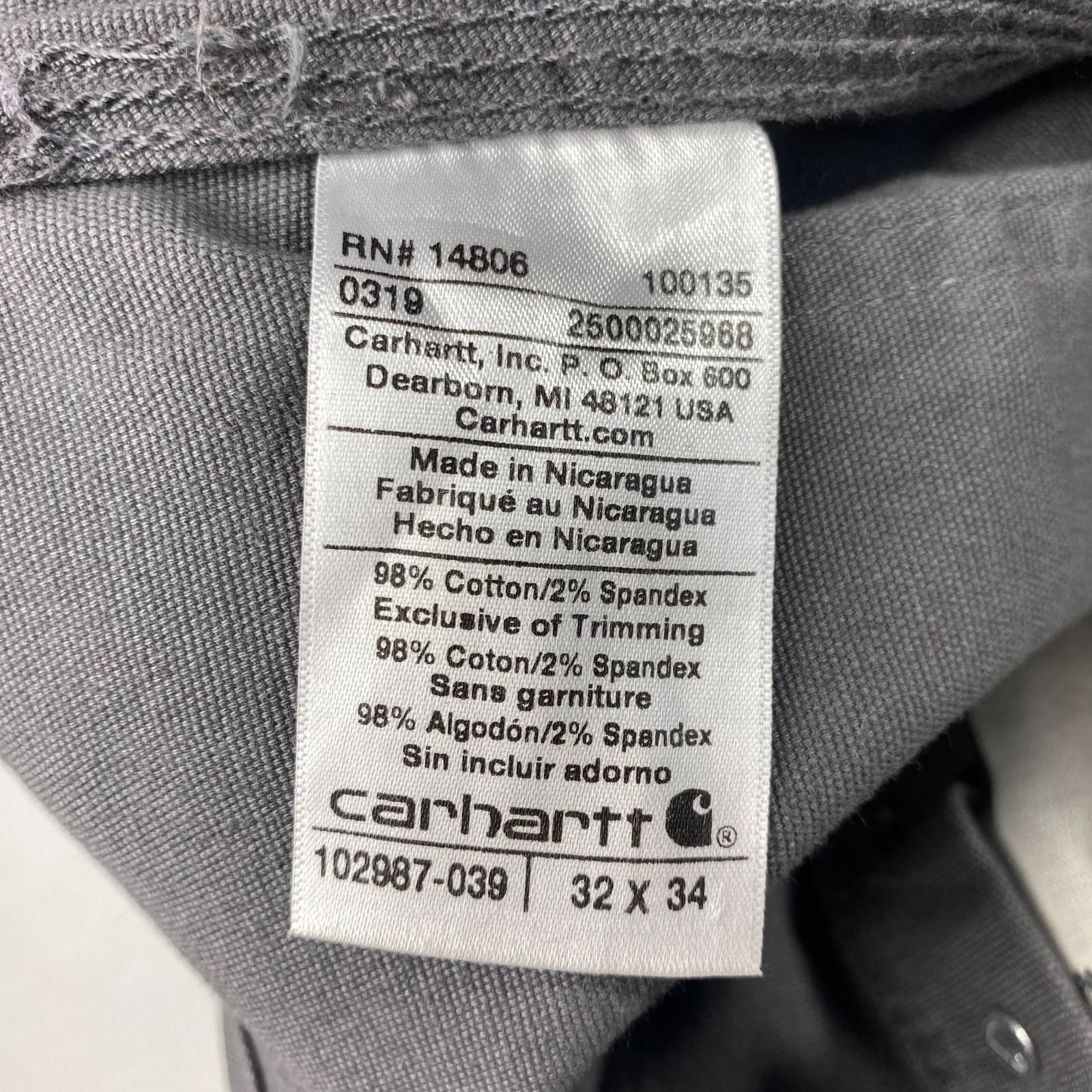 Carhartt Rugged Flex Relaxed Fit Canvas Bib Overall DISTRESSED! 102987 32×34