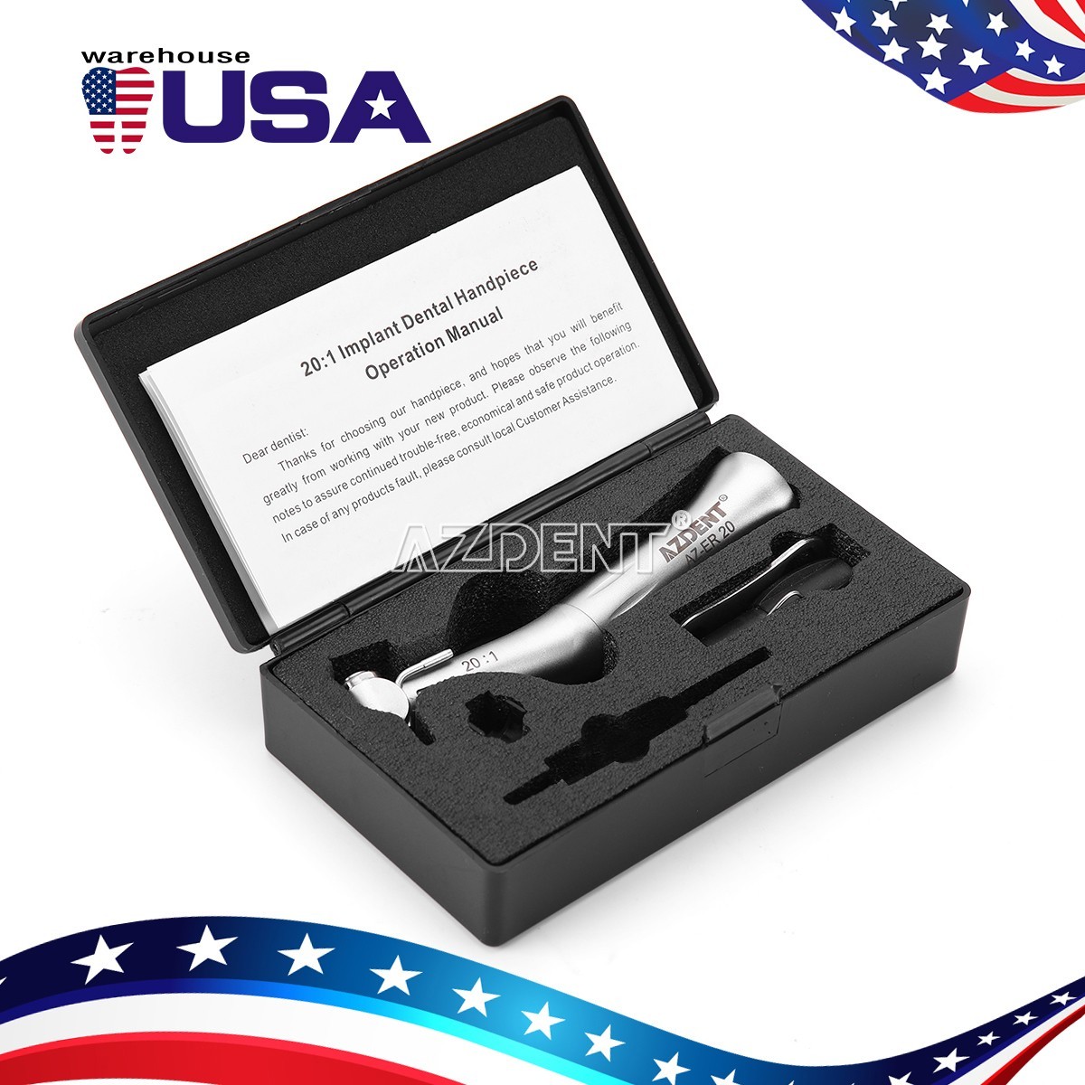 Dental 20:1 Implant Surgery Low Speed LED/ Contra Angle Handpiece