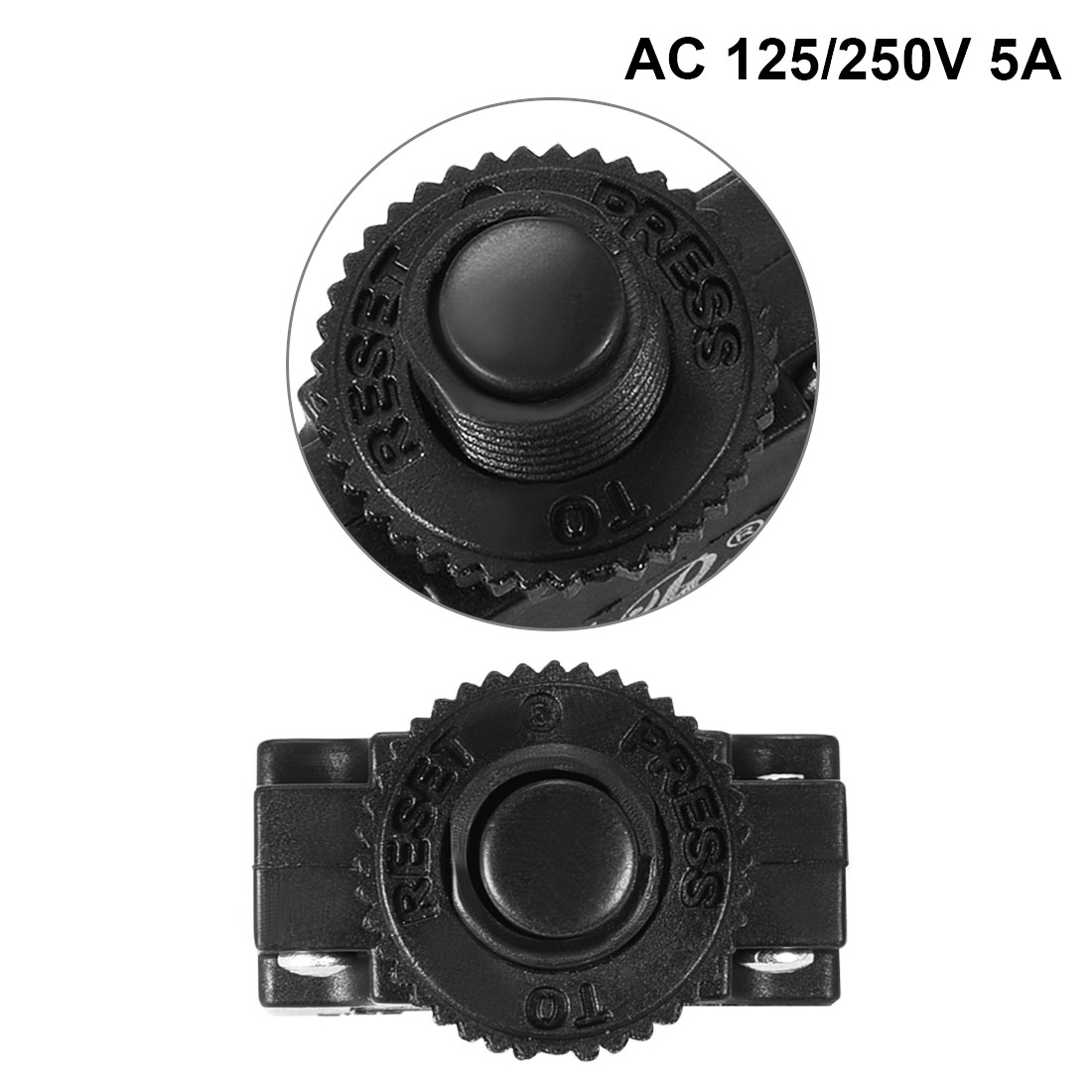 AC 125/250V 5A Thermal Overload Protector for Device Circuit Breaker,2Pcs