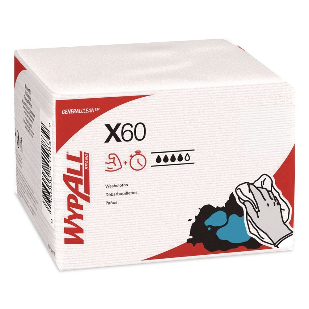 WypAll 34865 X60 12.5″ x 13″ 1/4 Fold General Clean Cloths (76/Bx, 12 Bx/Ct) New