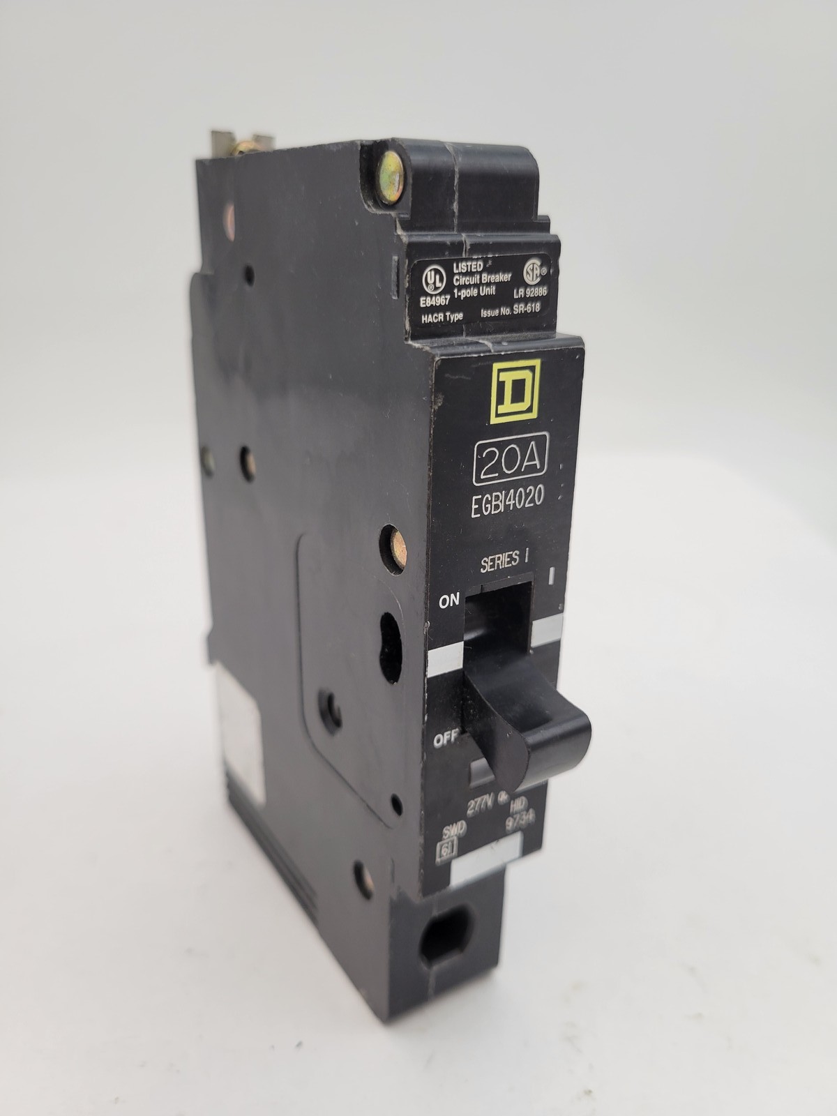 Square D EGB14020 Bolt-On Circuit Breaker 20 Amp 1P 277V Type EGB