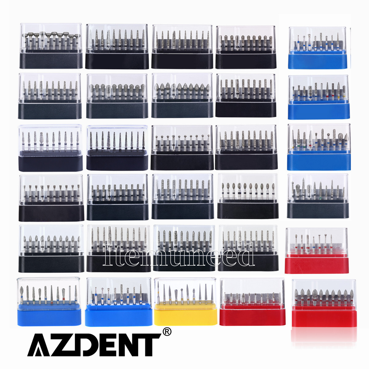 100pcs AZDENT Dental Diamond Burs FG Burs Drill Composite Polishing Kit