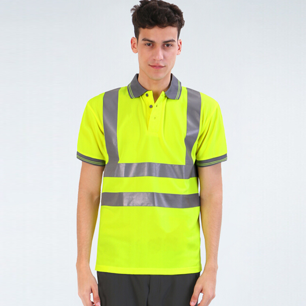 CNSS Mens High Visibility Reflective Fast Drying Night Sport T-shirt Safety Vest