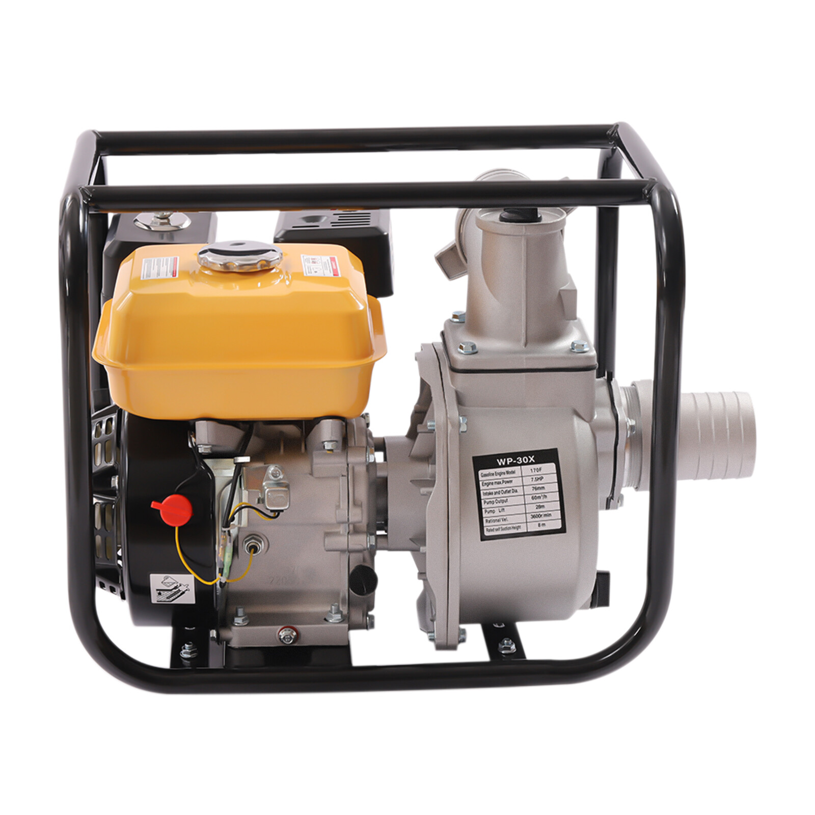 4 Stroke 7.5HP Gas Power Semi-Trash Water Pump High Pressure Garden Irrigation
