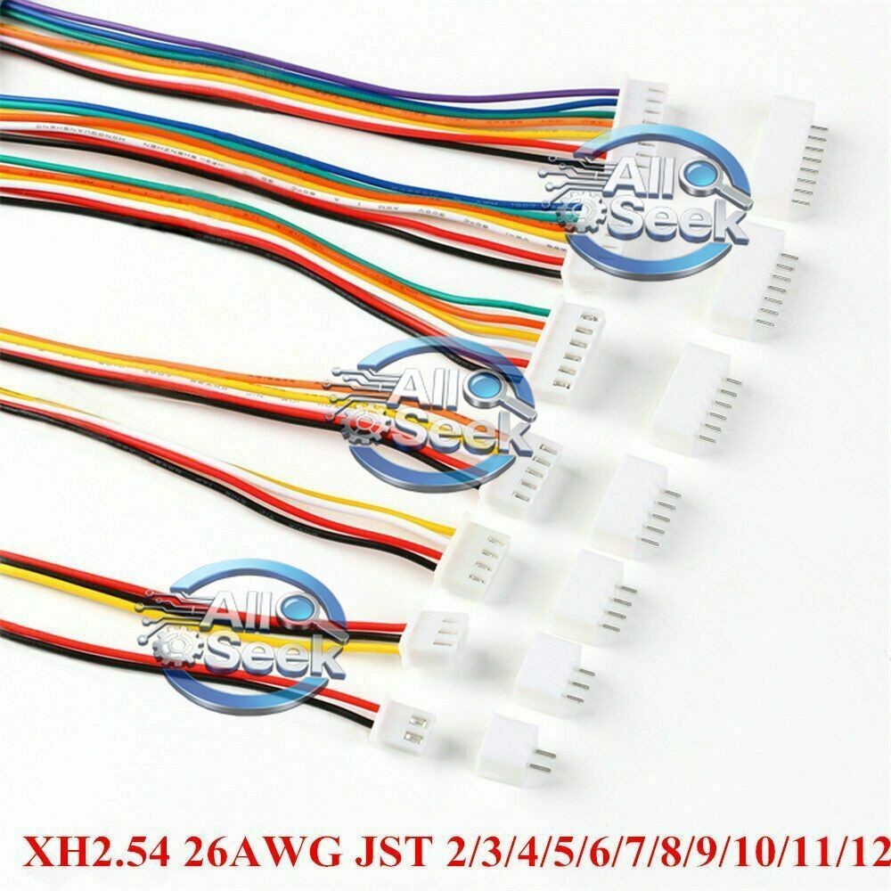 5sets JST XH2.54 XH 2.54mm Wire Cable Connector 2/3/4/5/6/7/8/9/10 Pin Pitch