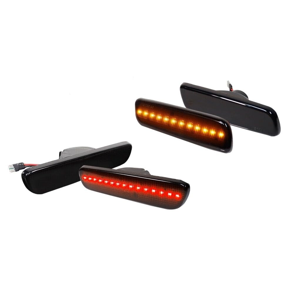 Side Marker Lights 4PCS for Lexus IS300 2001-2005 Smoke Amber Red Black Housing
