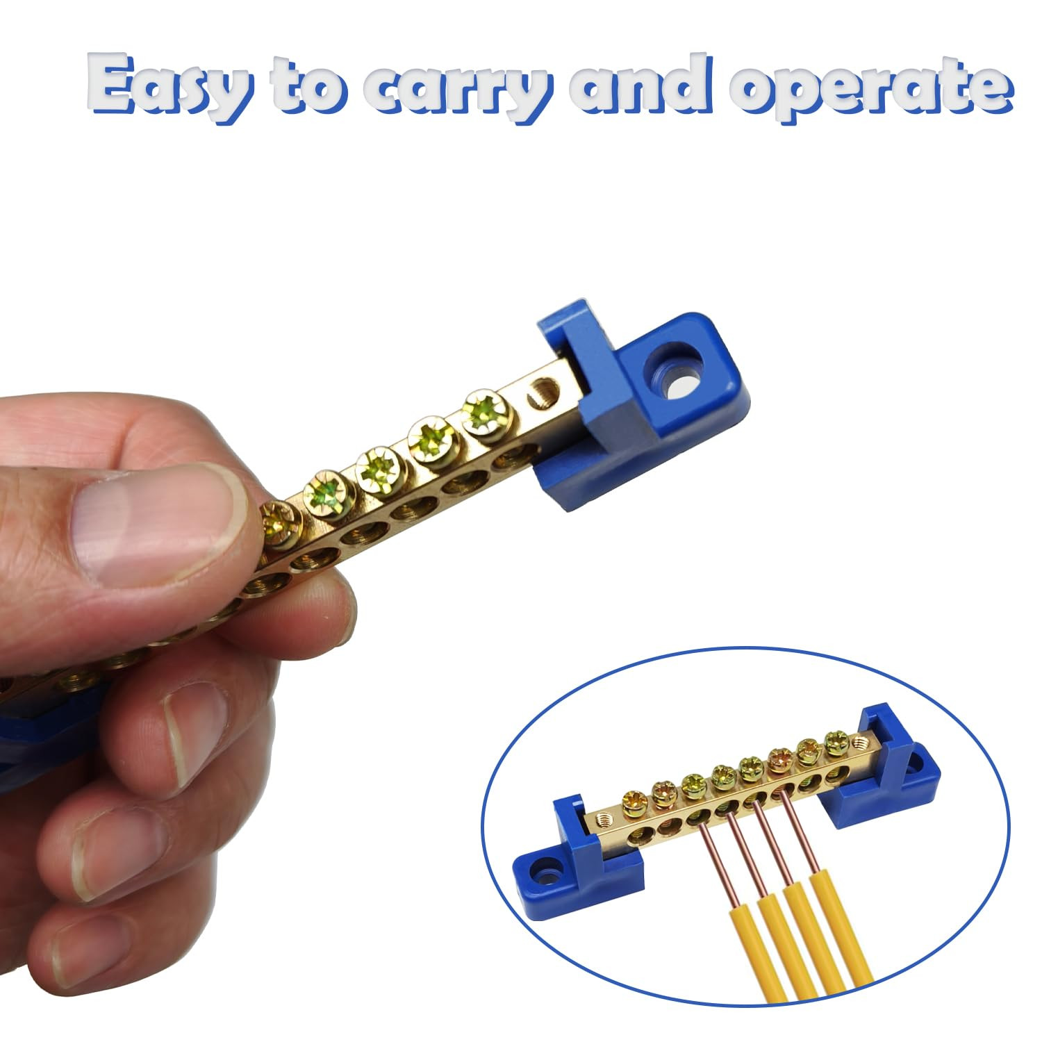 4PCS Grounding Bus Bar 10 Positions Electrical Ground Bus Bars Brass Wire Screw