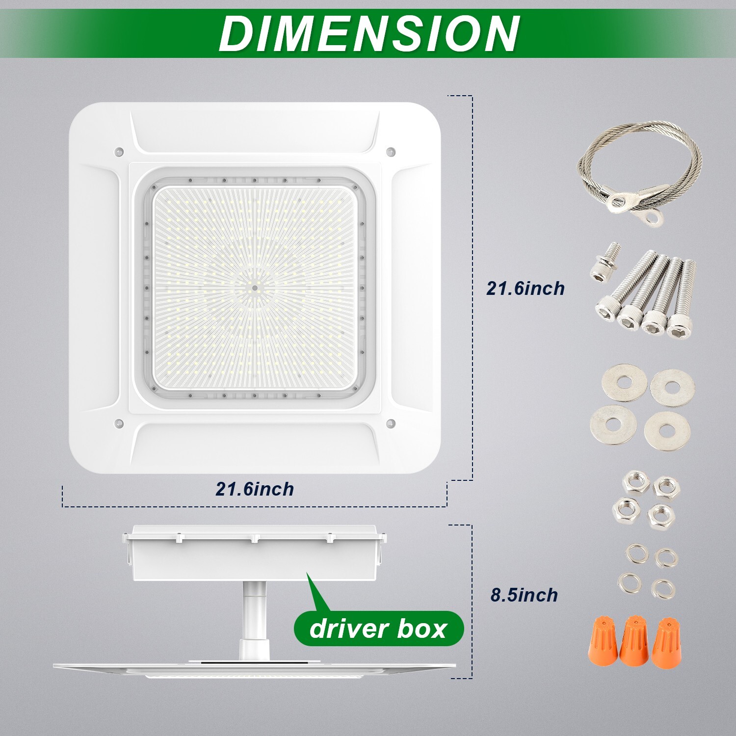 180W LED Canopy Light Parking Lot Gas Station Lamp IP65 25200LM Lights 5700k