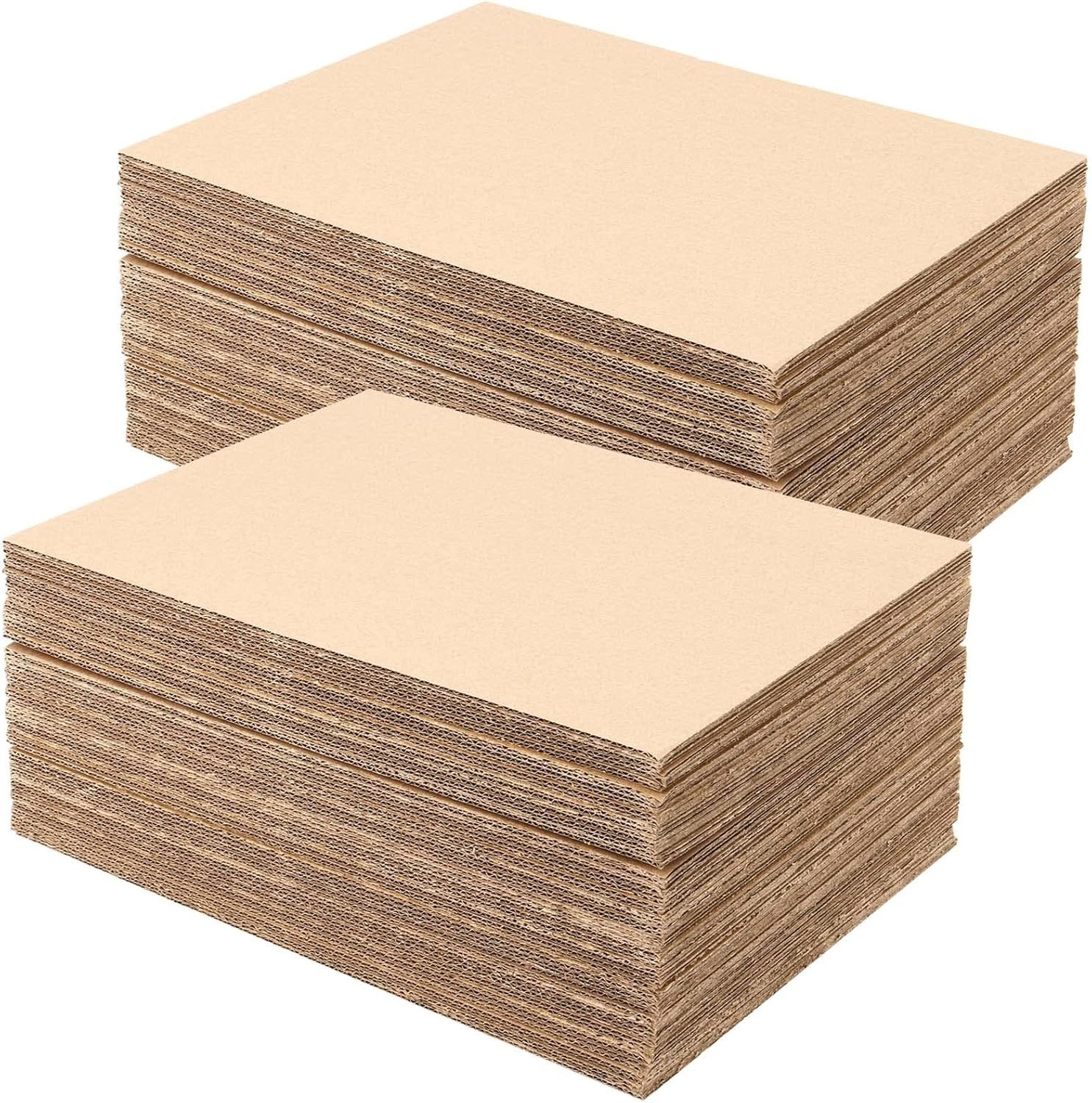 200 Pack Brown Corrugated Cardboard Sheets – Flat, Durable, Multi-Use for Cra…