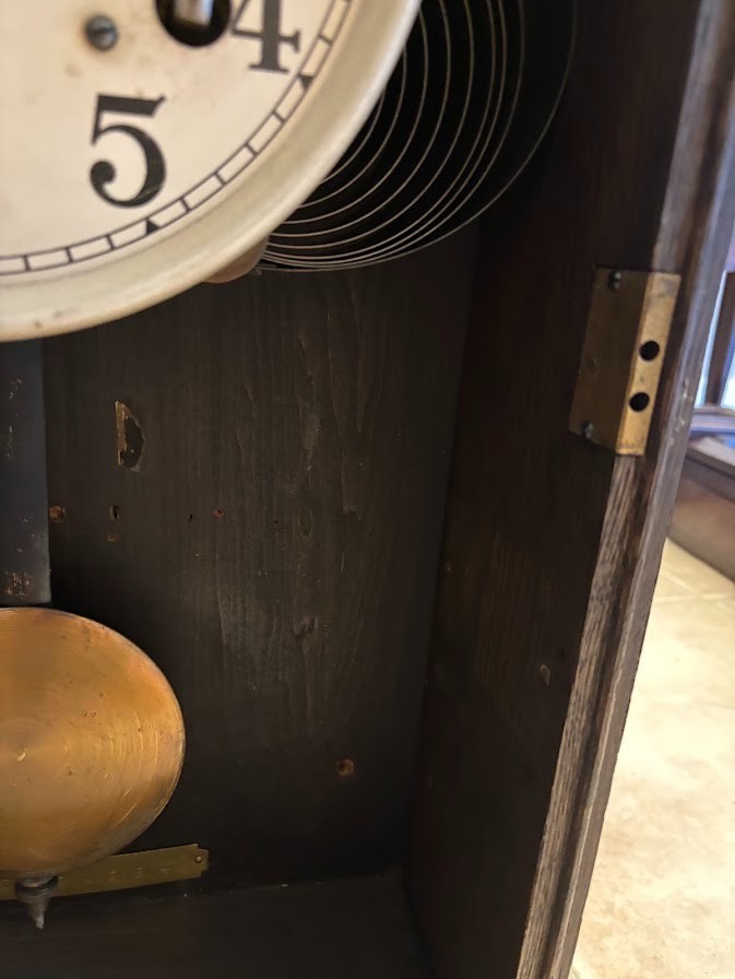 Simplex Time Recorder Clock antique for repair or parts wood no key local only