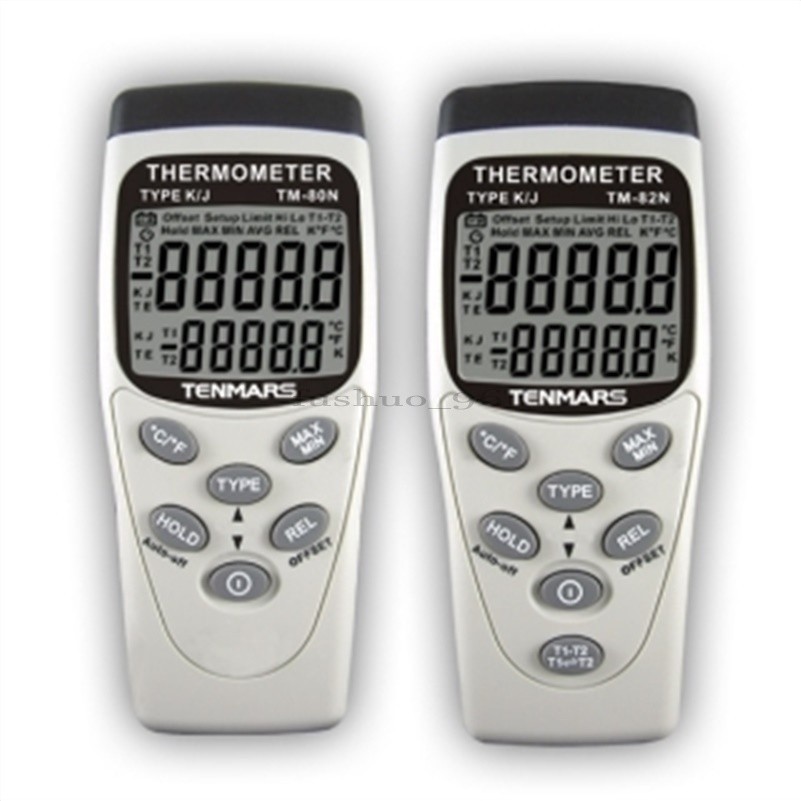 Tenmars Thermometer New Max/Min/Avg/Hold Function Keys K/J Type TM-80N Single RV