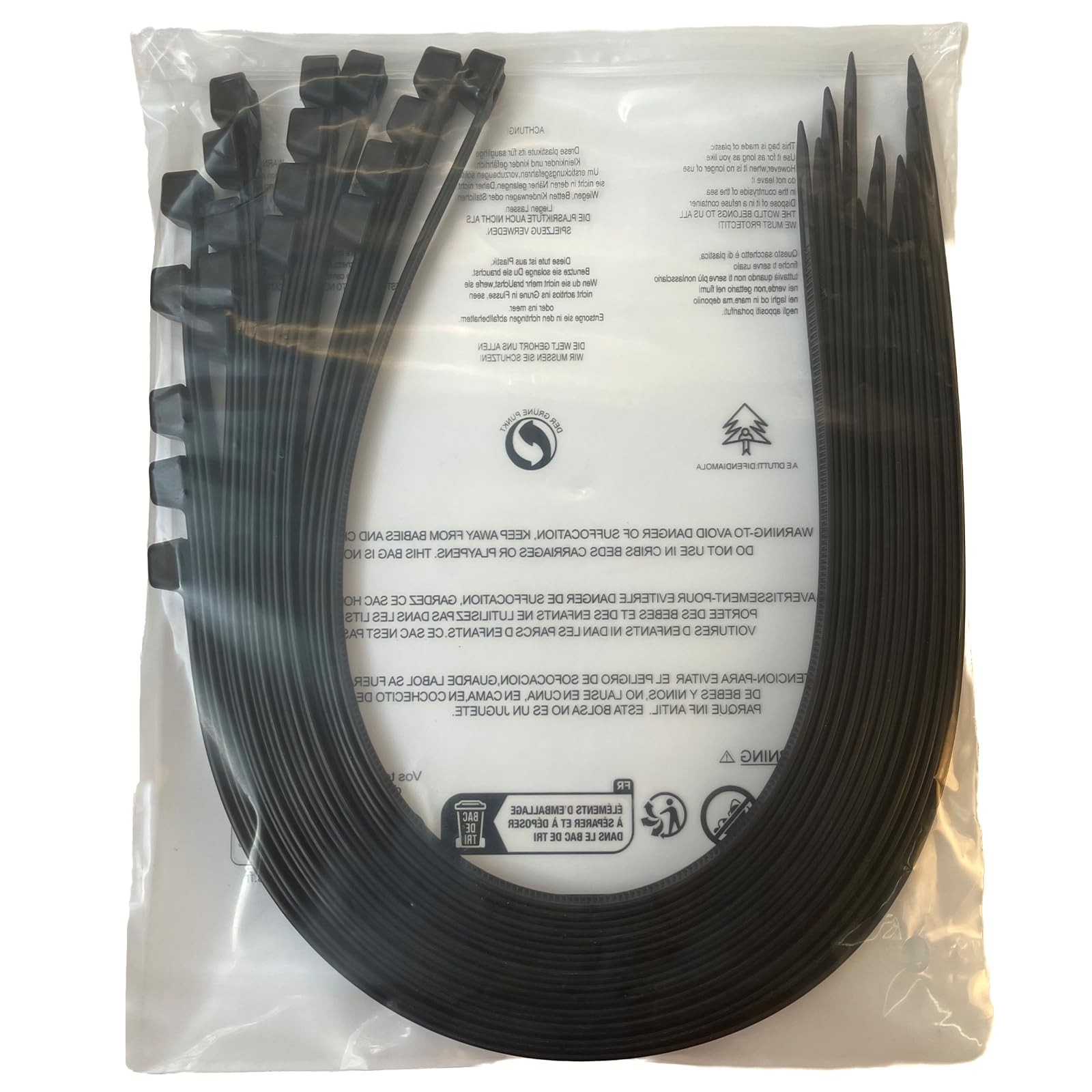 EzySup 48 Inch Extra Long Zip Ties 48 Inch,175 Pounds Tensile Strength, Black