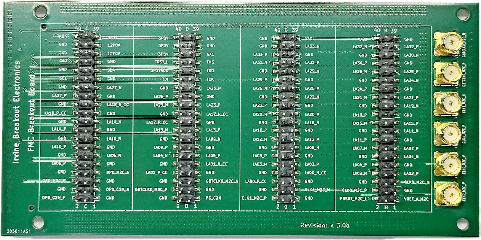 FMC LPC Breakout Card for FPGA Debug and Prototyping