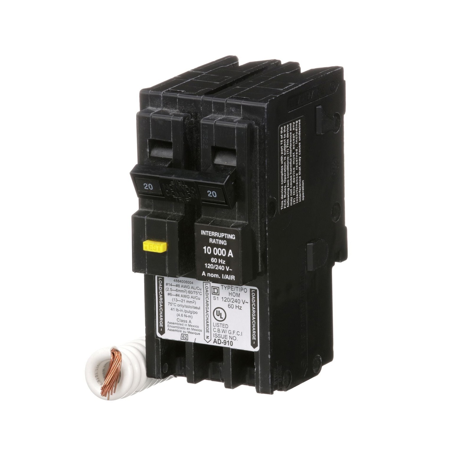 HOM220GFI – Square D Homeline – GFCI Circuit Breaker