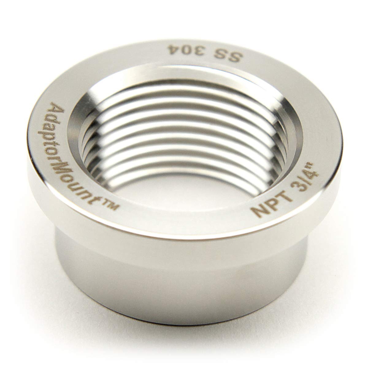 3/4” NPT Female Weld Bung – 304 Stainless Steel Stepped 3/4″, Clear