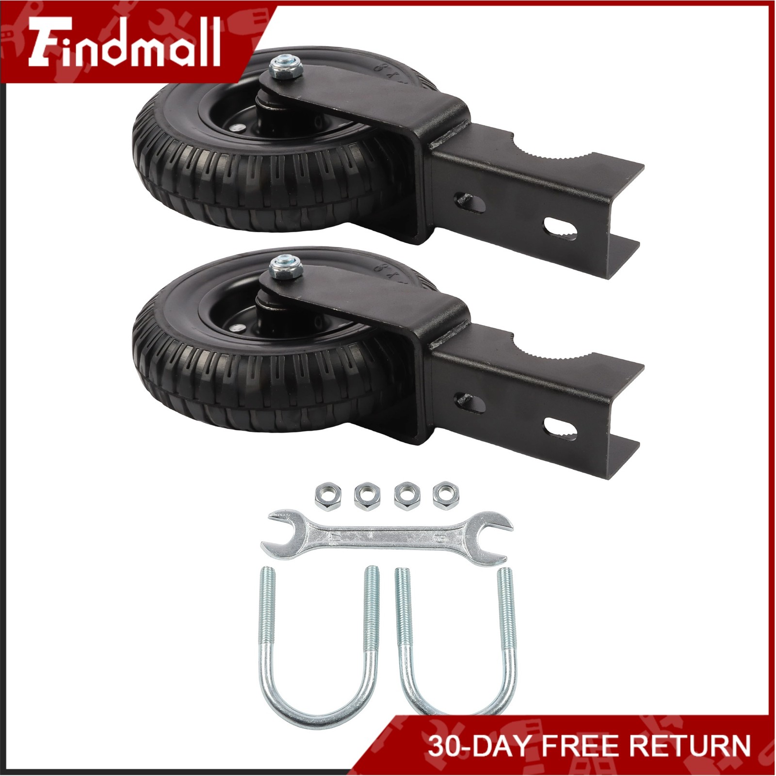Findmall 2 Pcs Heavy Duty 8″ Gate Wheel For Metal Tube Gate 400Lbs Rubber Wheel