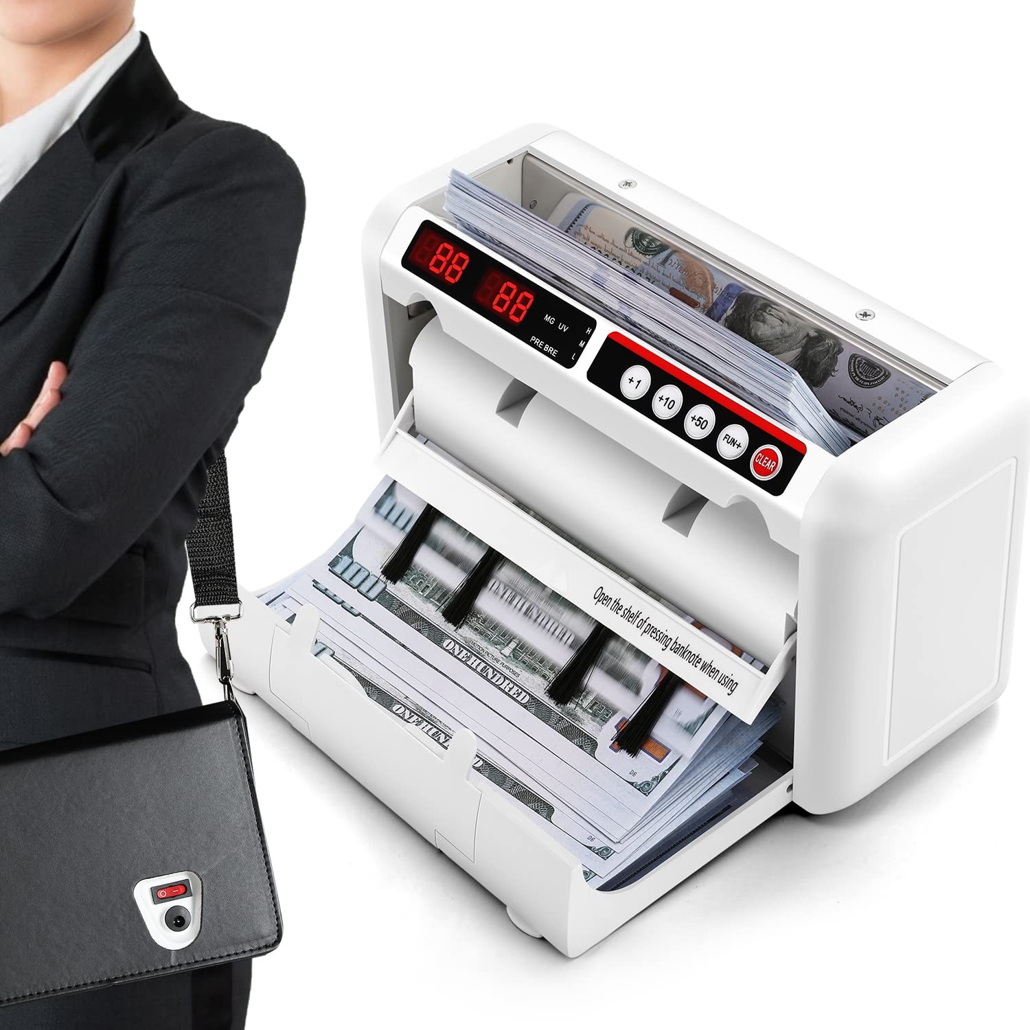 Frifreego Battery Operated Bill Counter Machine, Portable Rechargeable Money …