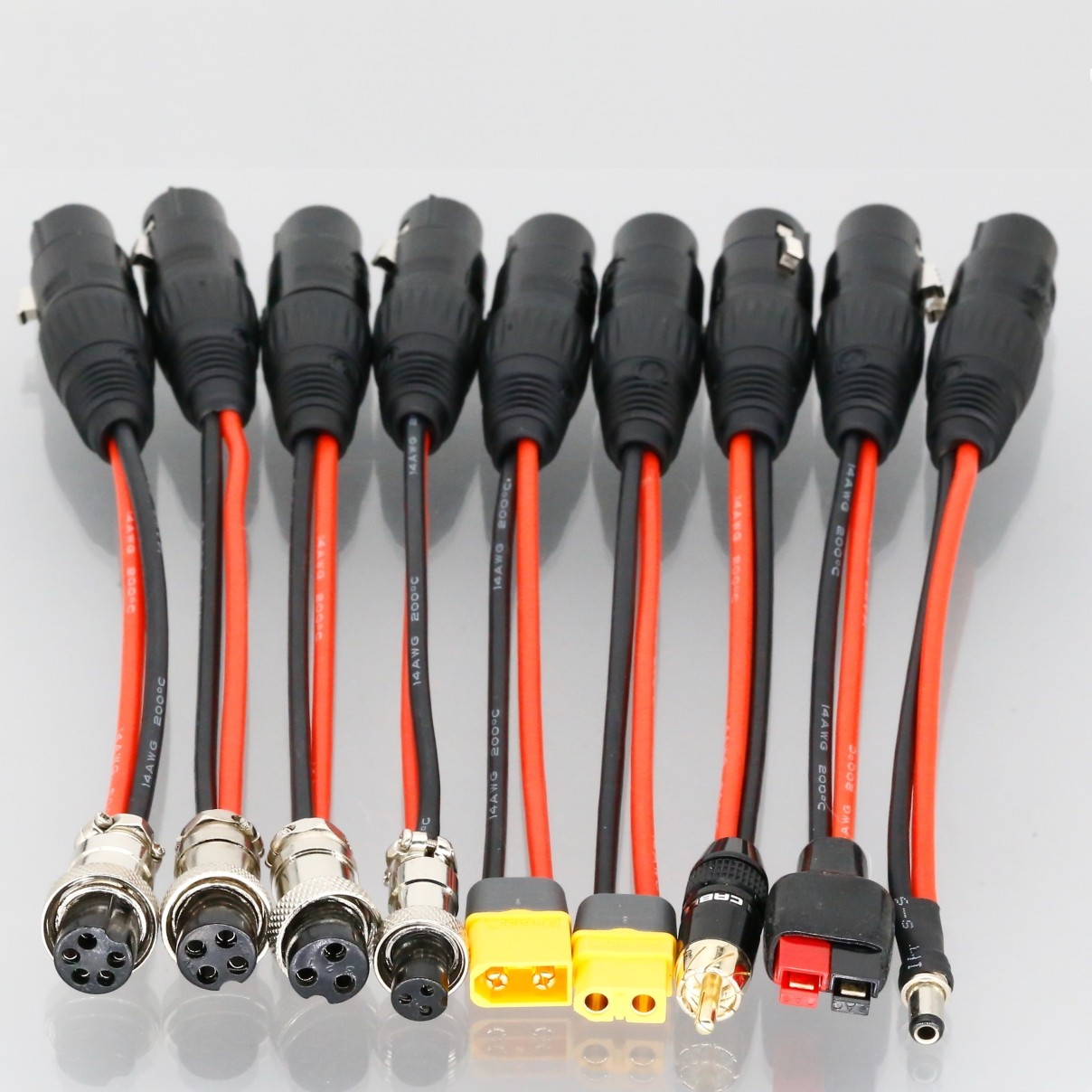 Ebike Charger​ Adapter Wire XLR 3Pin 5.5×2.5mm 30A 2-Pole Aviation Plug 14AWG 6″