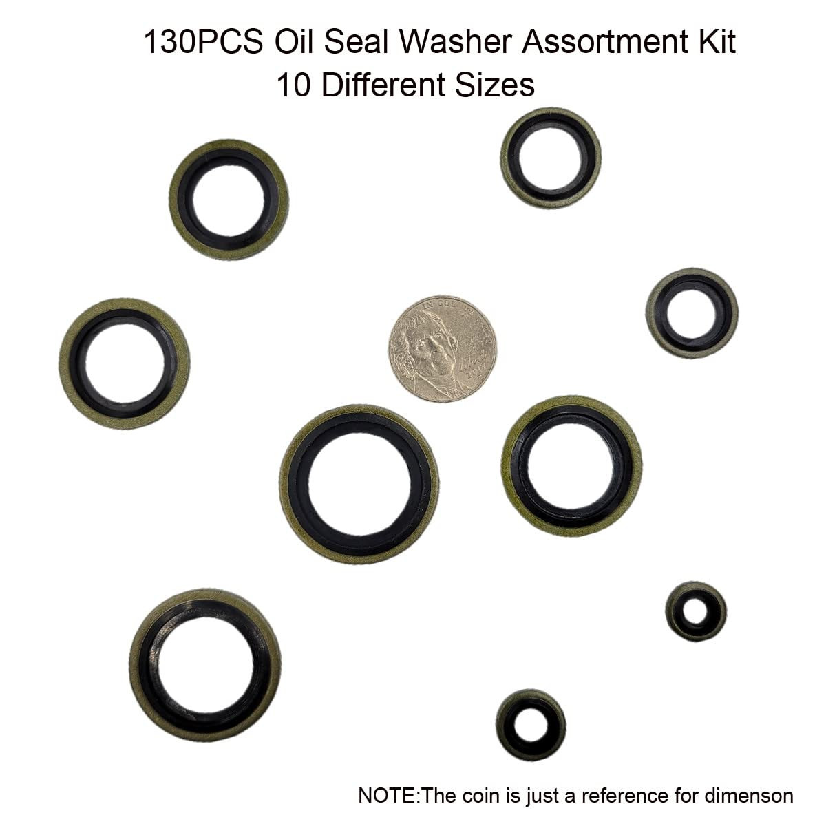 130Pcs Self-Centered Bonded Seal Oil Washers Gasket Assortment Kit for Plumbing,