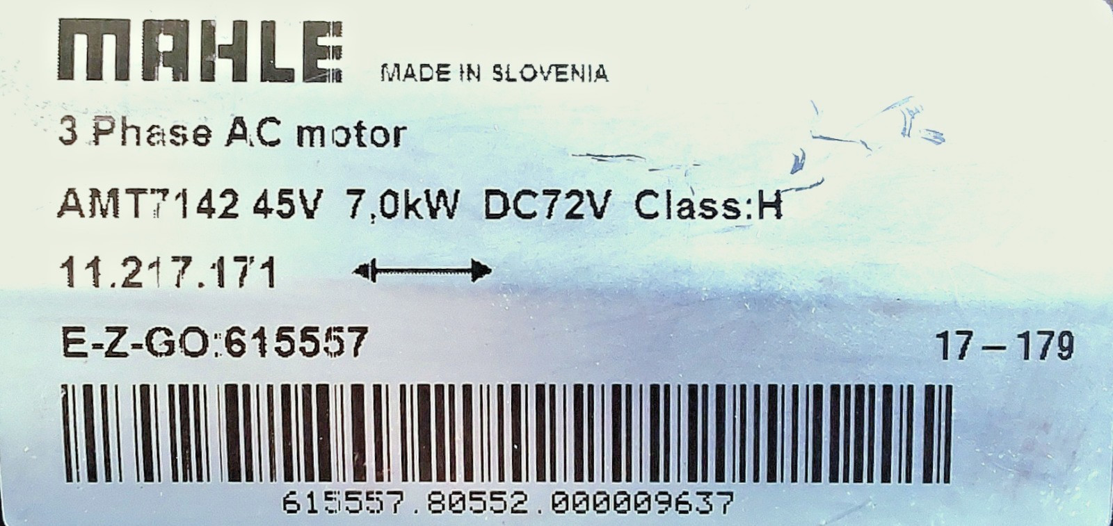 E-Z-GO 3 Phase AC Motor 72V AC Electric Motor 2016-2025 Models OEM # 615557 NEW