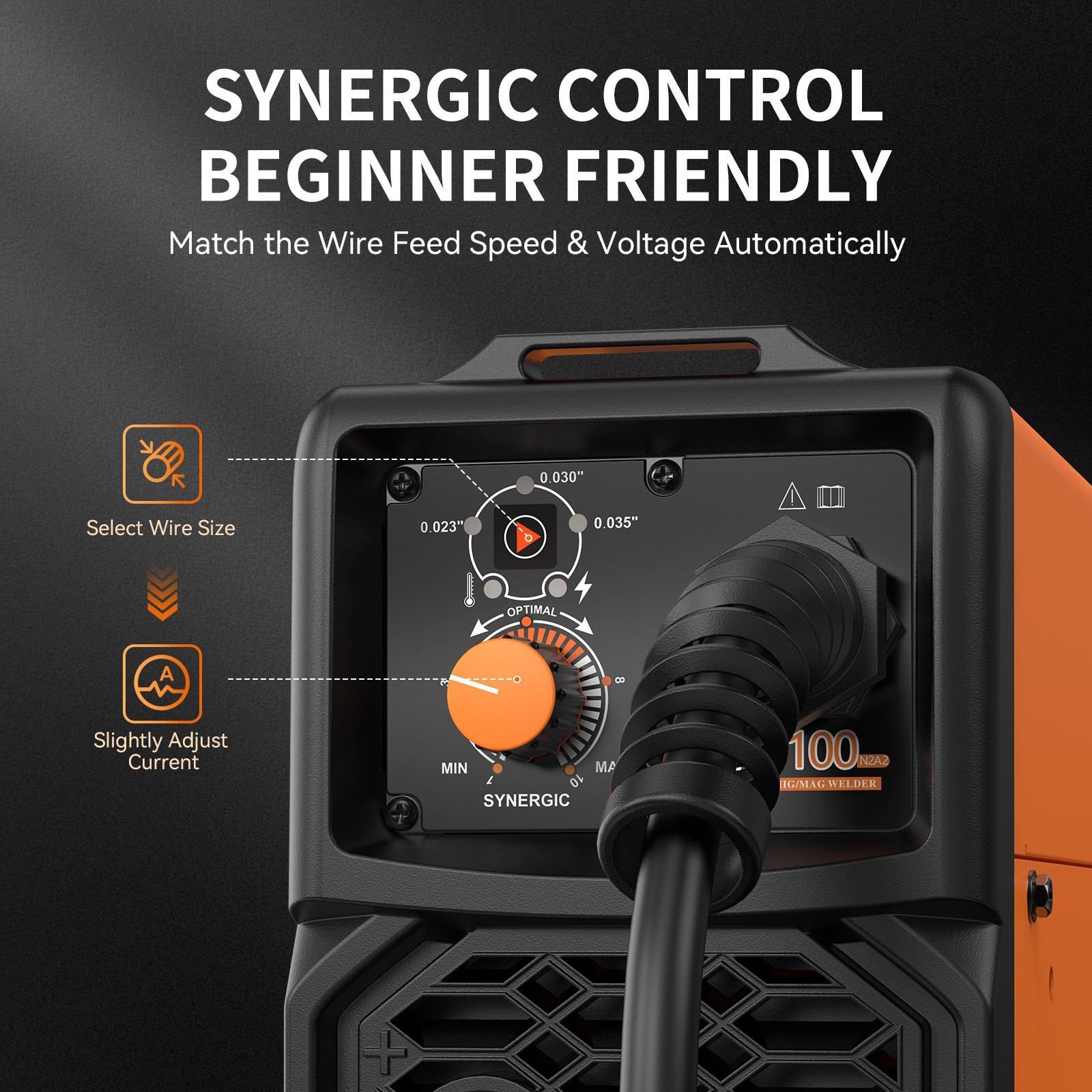 JASIC Welder MIG100 2IN1 Gas/Gasless MIG Welding Machine 110V Portable w/Synergy
