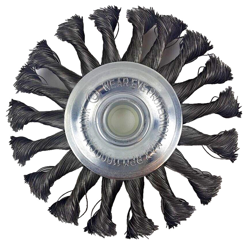 4-1/2”x5/8″Arbor Twist Knot-Type Wire Wheel Carbon Steel Brush for Angle Grinder