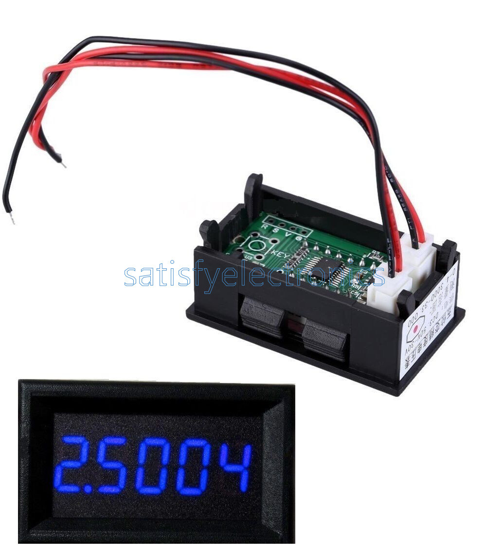 LED 5 Digit DC 0-4.3000-33.000V Digital Voltmeter Voltage Meter Car Panel Blue