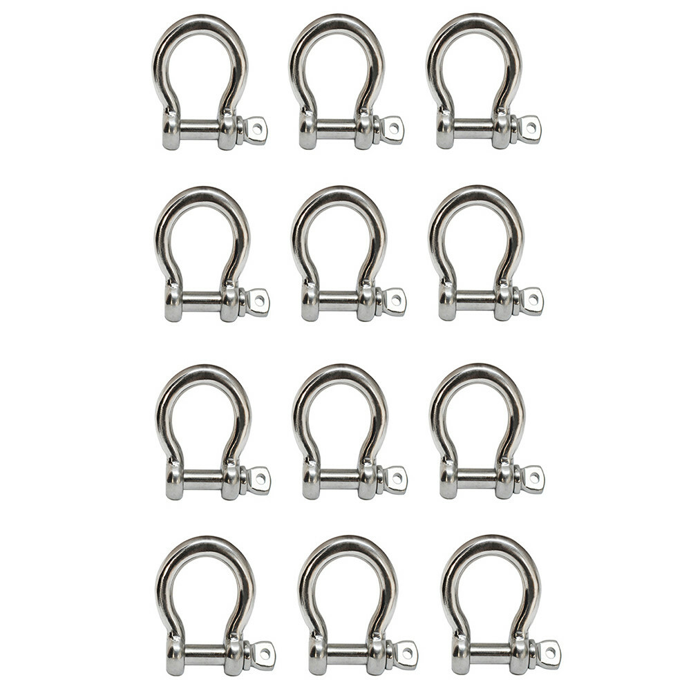 Set Of 12 Pieces Chain Rigging Bow Shackle 1/4 Inch Capacity 300 Pounds Anchor