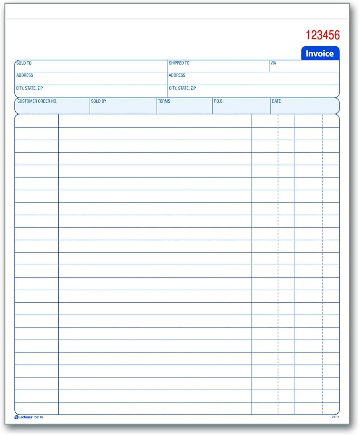 Invoice Book, 8-3/8 X 10-11/16 Inches, 2-Part, Carbonless, White/Canary, 50 Sets