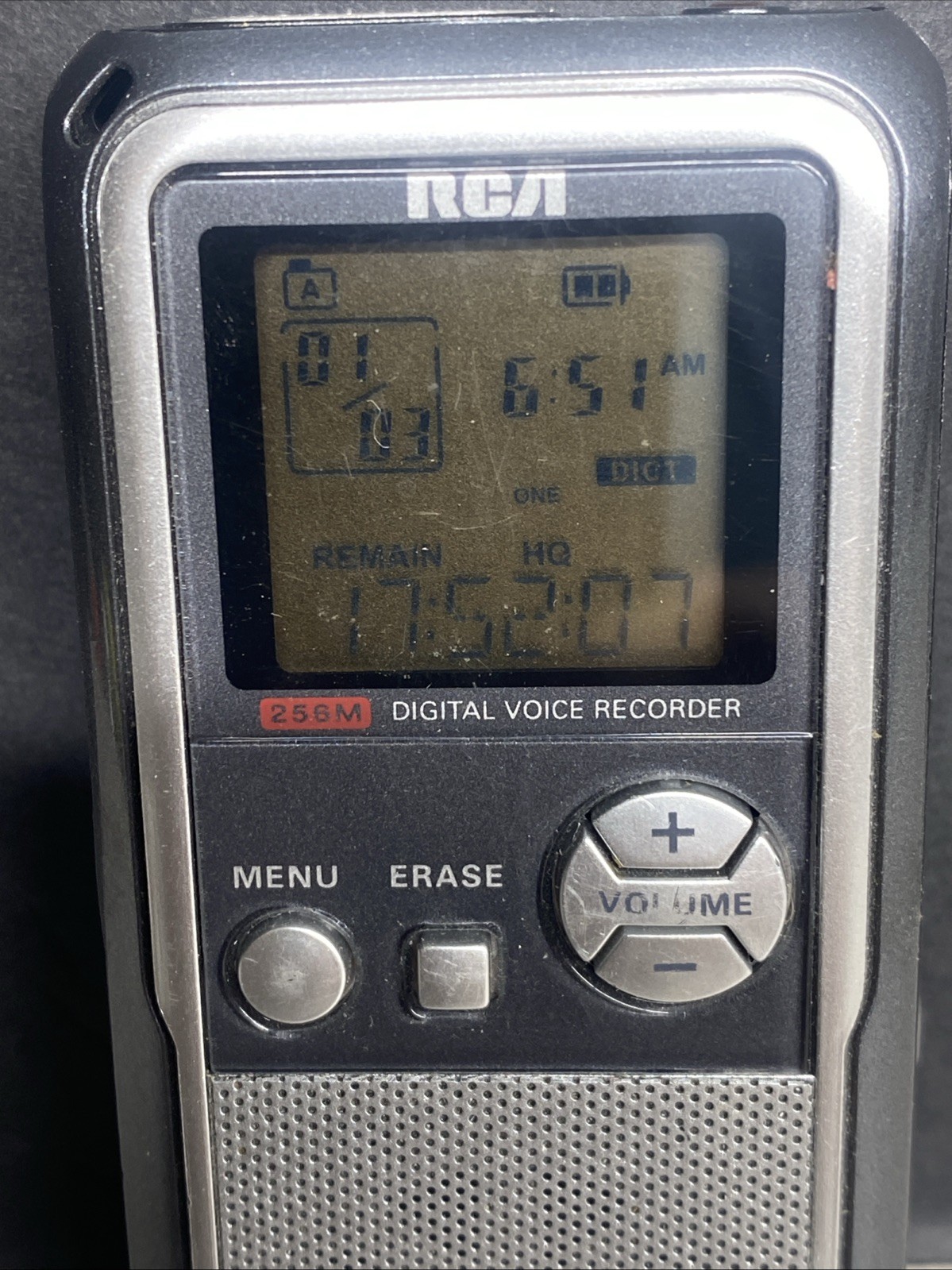 RCA RP5120-A Handheld 256MB Digital Voice Recorder Dictaphone TESTED