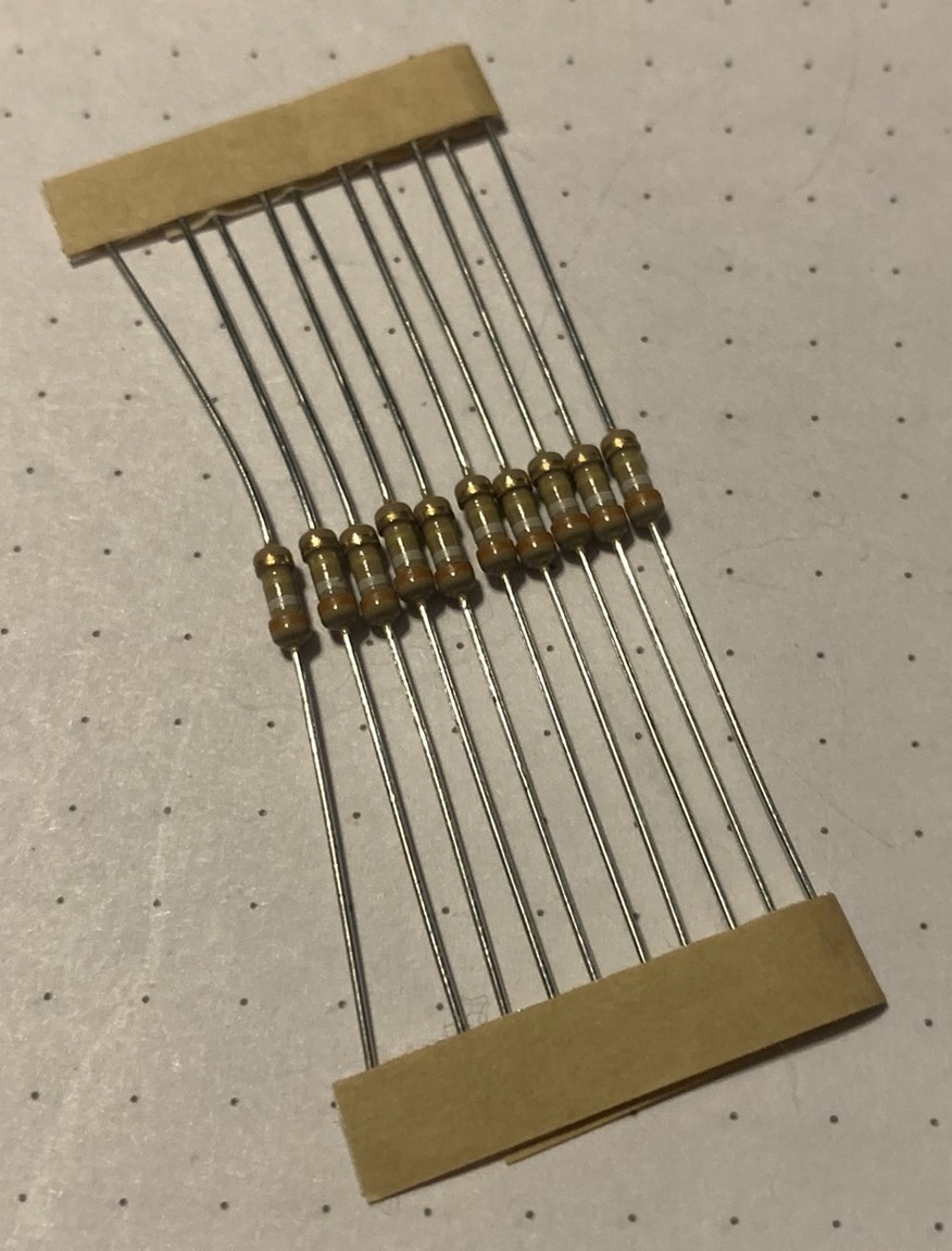 390 K Ohm ±5% 1/4 Watt (250 mw) Carbon Film Resistor, Unbranded, 10 Each