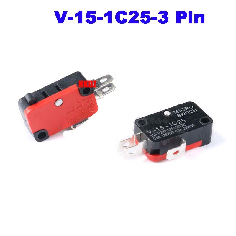 Microswitch Long Lever Pulley Roller SPDT Limit Switches V-15-1C25/KW7 2/3 Pin