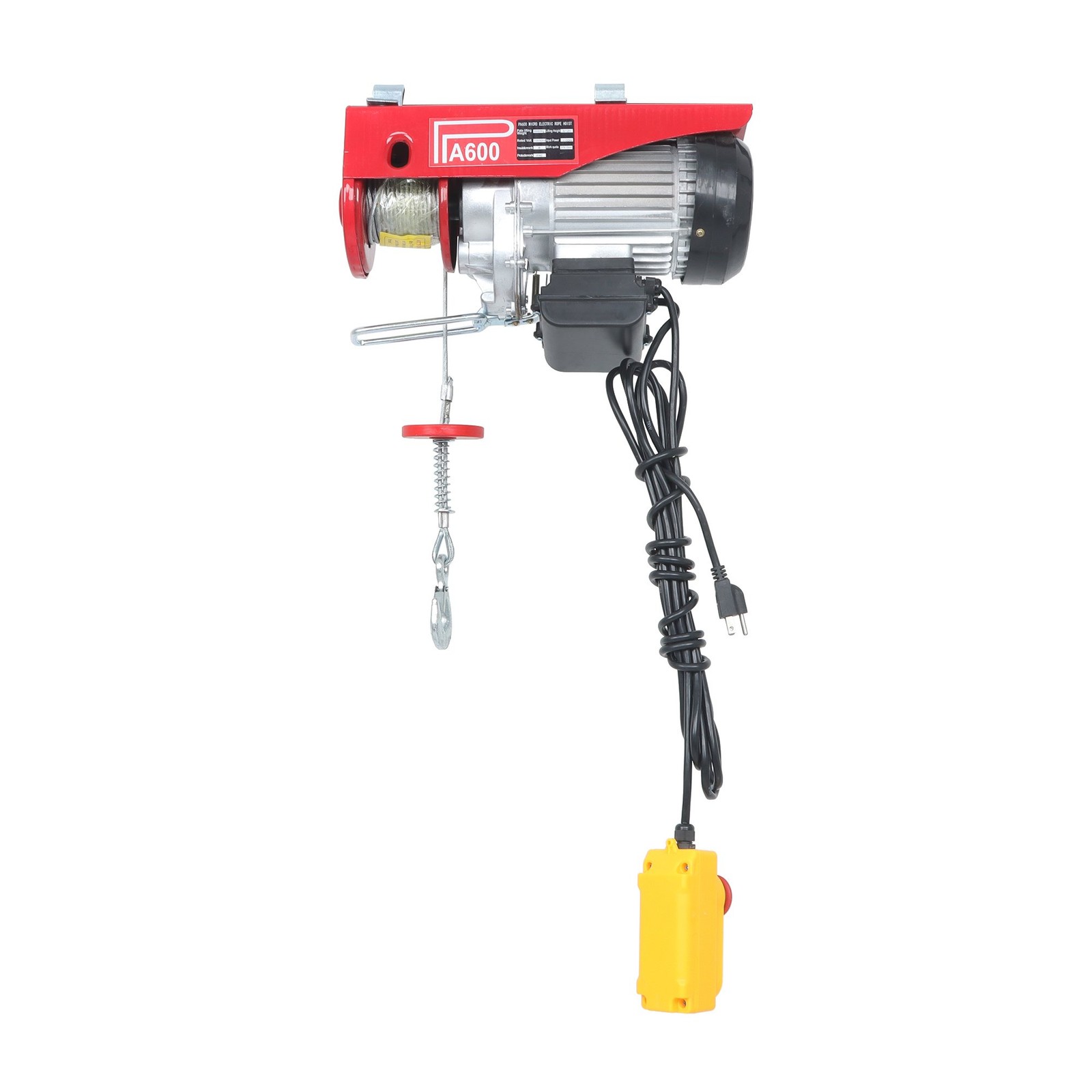 1320lbs Mini Electric Hoist 14ft Wired Remote Control 1150W 20-40ft Height 110V