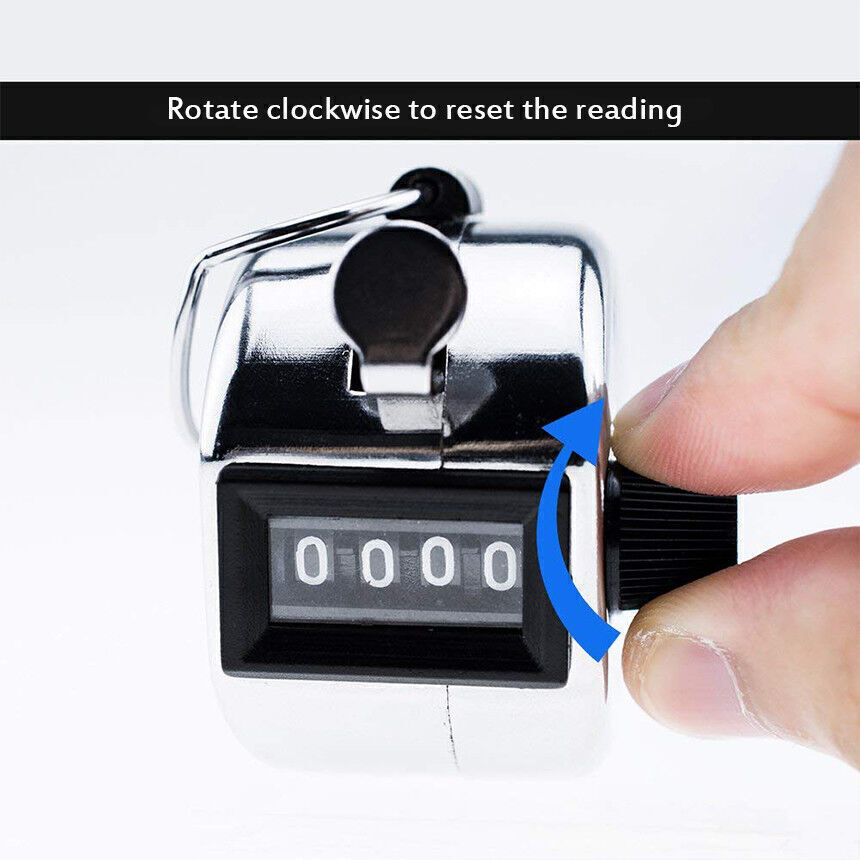 2 PCS 4 Digit Number Dual Clicker Golf Hand Tally Counter Metal Handy Convenient
