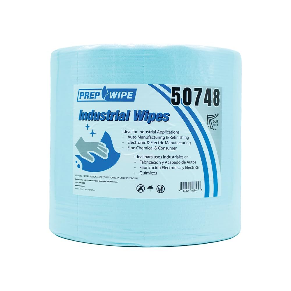 Industrial Wipes Jumbo Roll, Blue (500 Sheets/Roll)