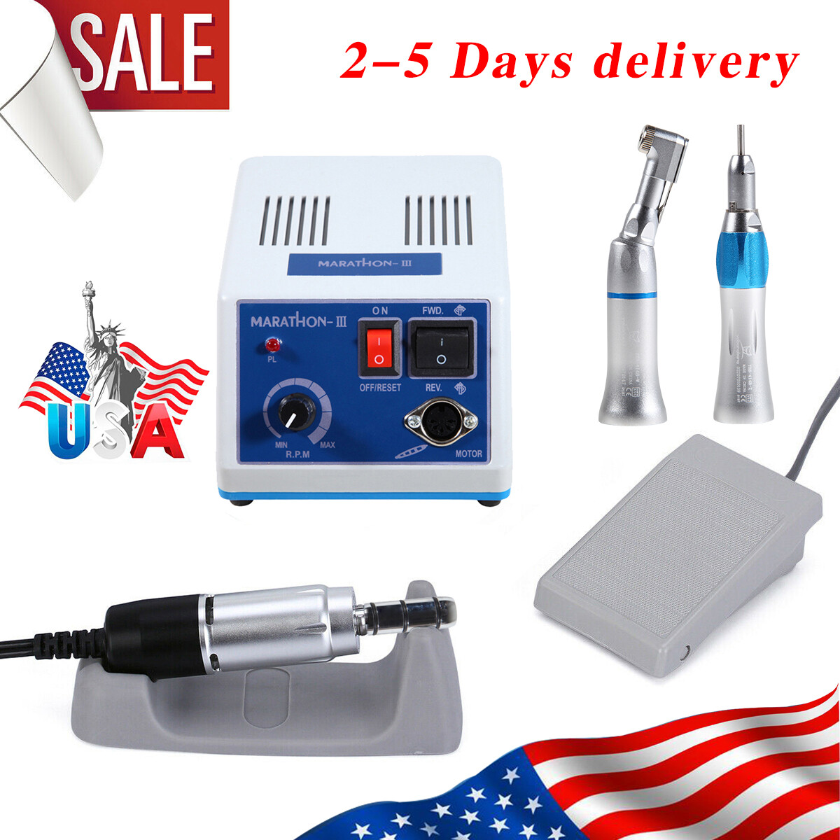 Electric Micromotor Dental Lab Marathon 35K RPM Polishing/Low Speed Handpiece OR