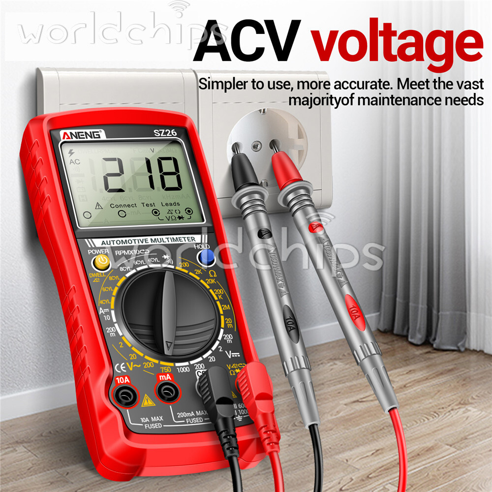 SZ26 Digital Multimeter 0-1000V 1999 Count AC/DC Car Overhaul Diode Resistance