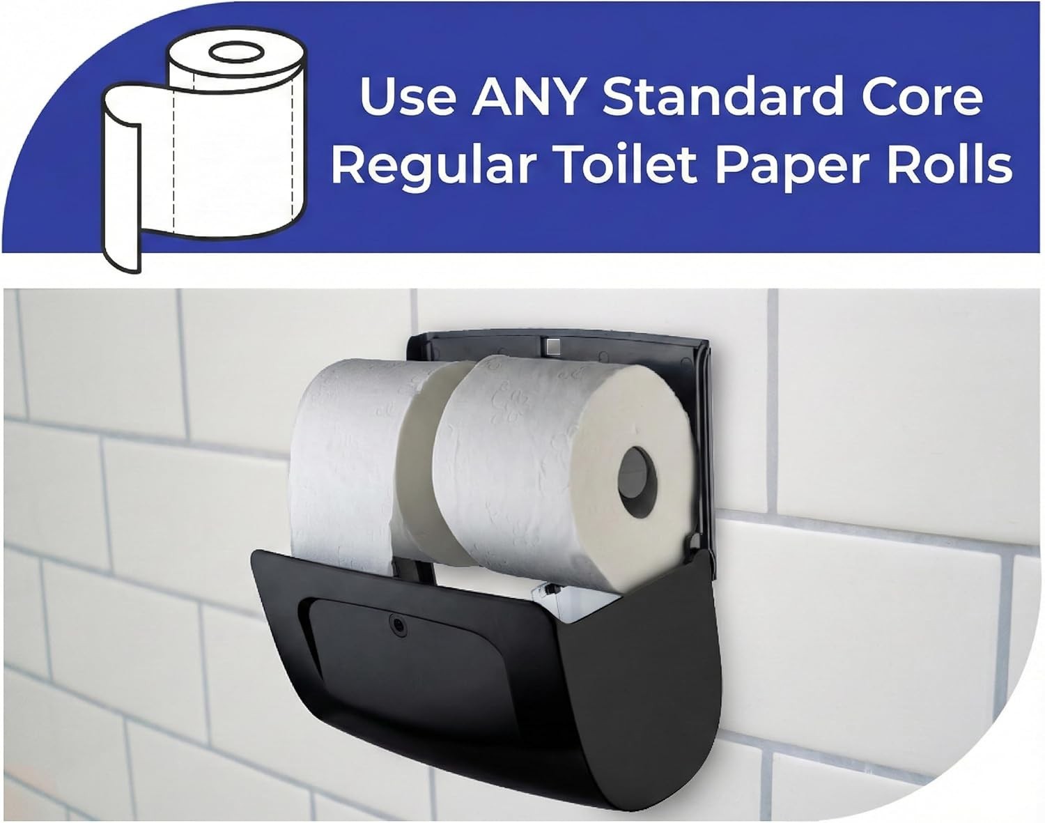 Toilet Paper Dispenser Wall Mount Double Roll Locking Commercial Bathroom Acc…