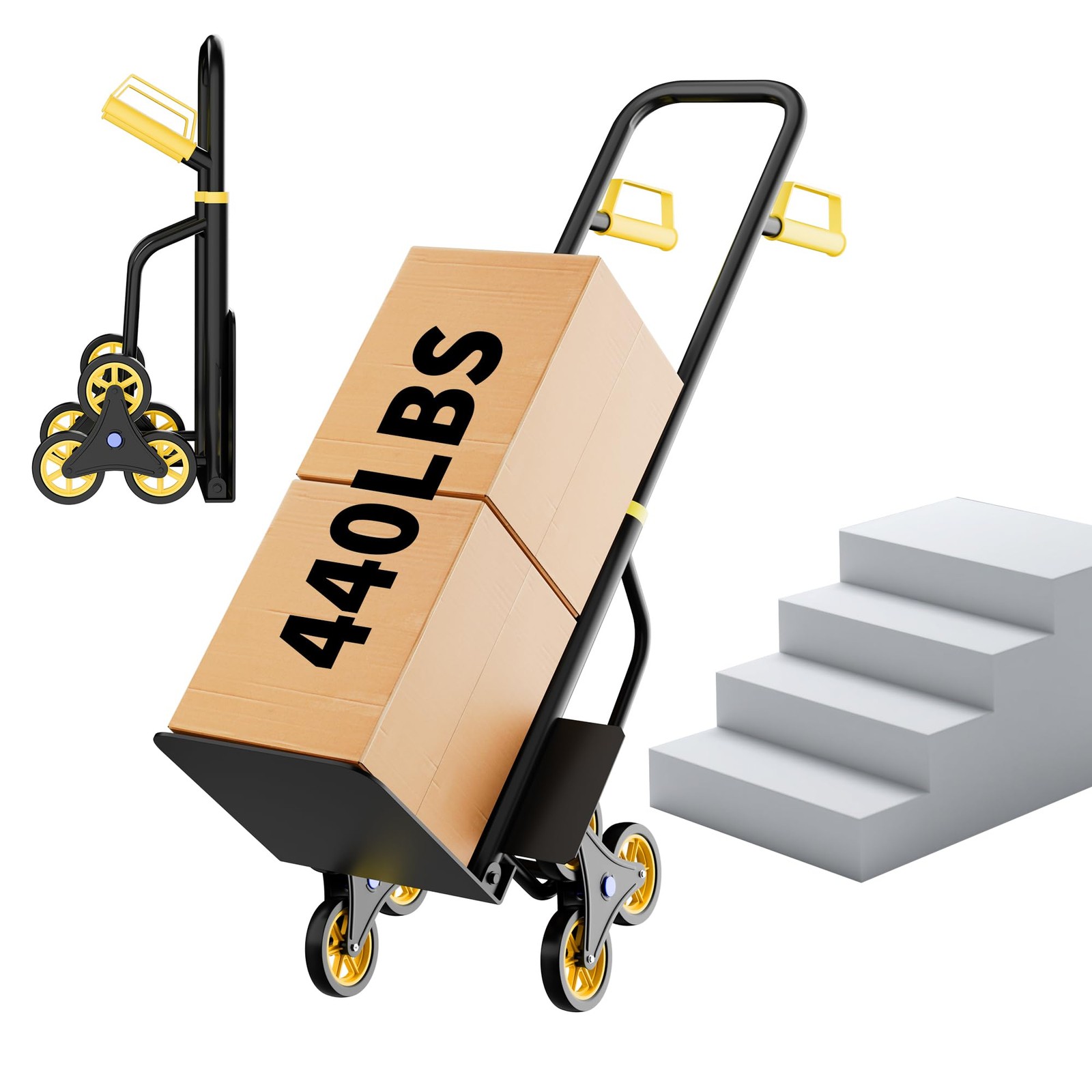 Stair Climber Hand Truck Dolly Heavy Duty Stair Climbing Cart 440 Lbs Capacity