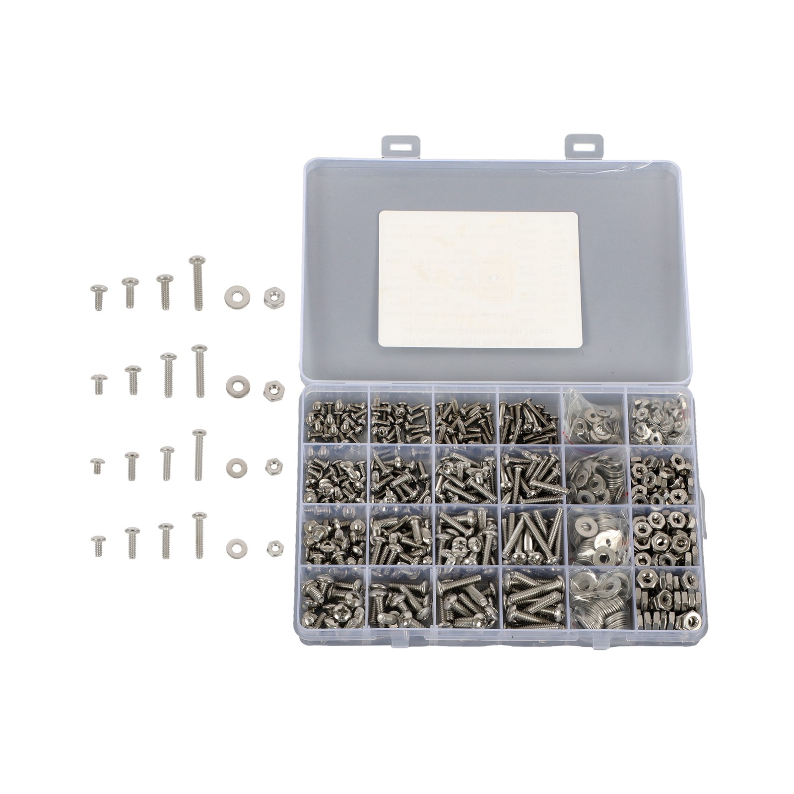 700Piece 4-40 to #10-24 Assortment, Phillips Pan Head Screws with Nuts Set