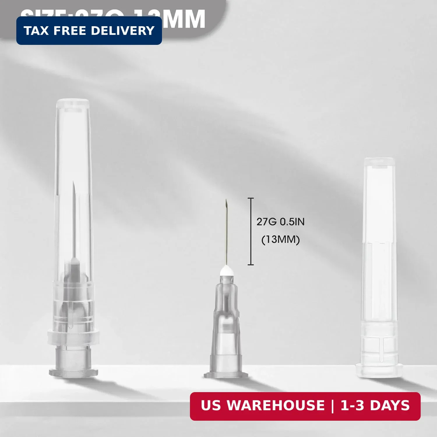 27Ga 1/2 Inch Luer Lock Needle Accessories with Cap for Scientific and Industria