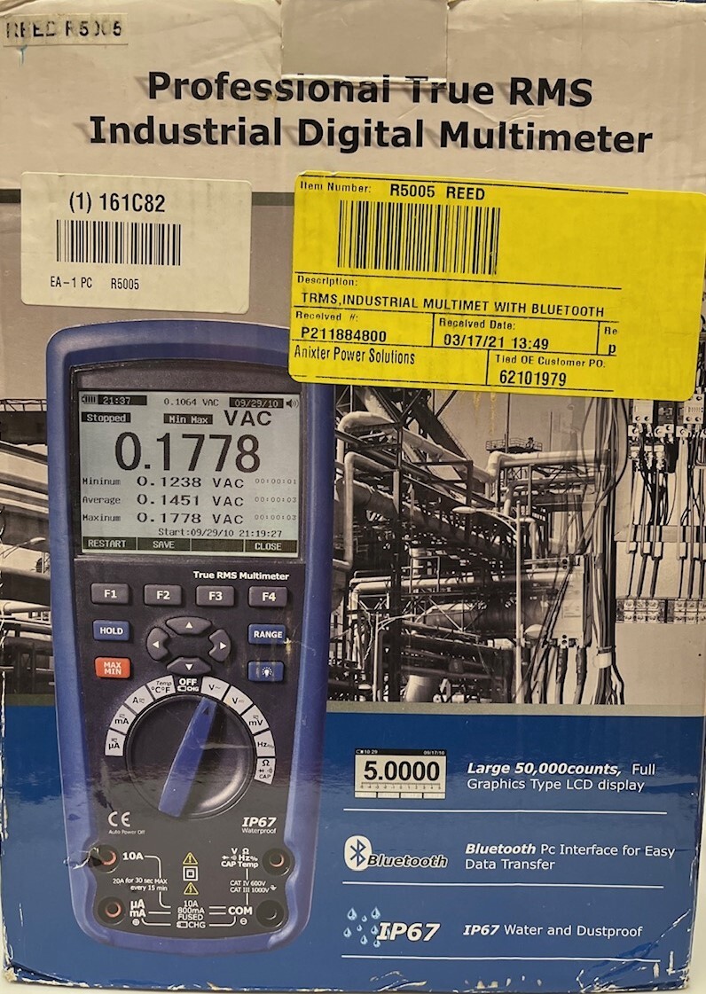 REED Instruments R5005 True RMS Industrial Multimeter with Bluetooth