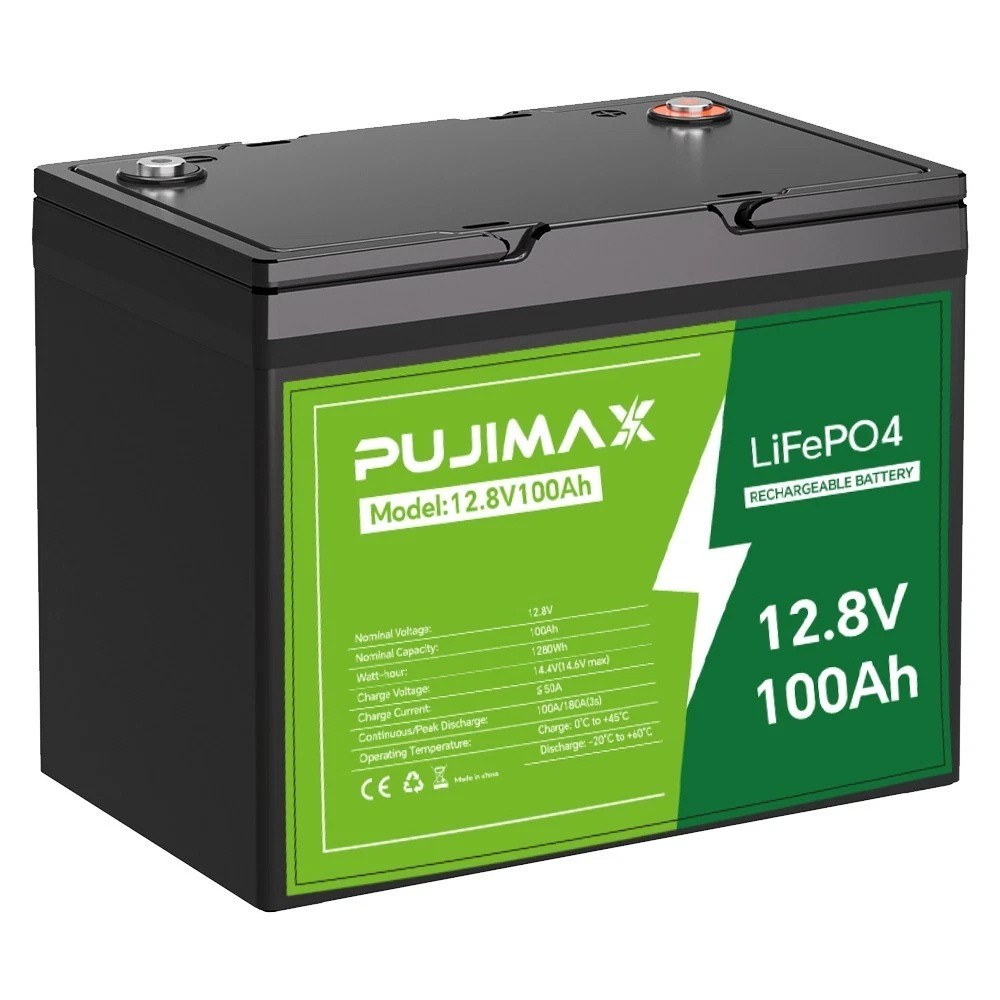 12V 100Ah LiFePO4 Lithium Battery BMS for Solar RV Off-grid Motors Marine