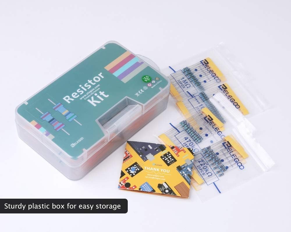 17-Value 0-1M Ohm Resistor Assortment with Color Code Guide & Compliance