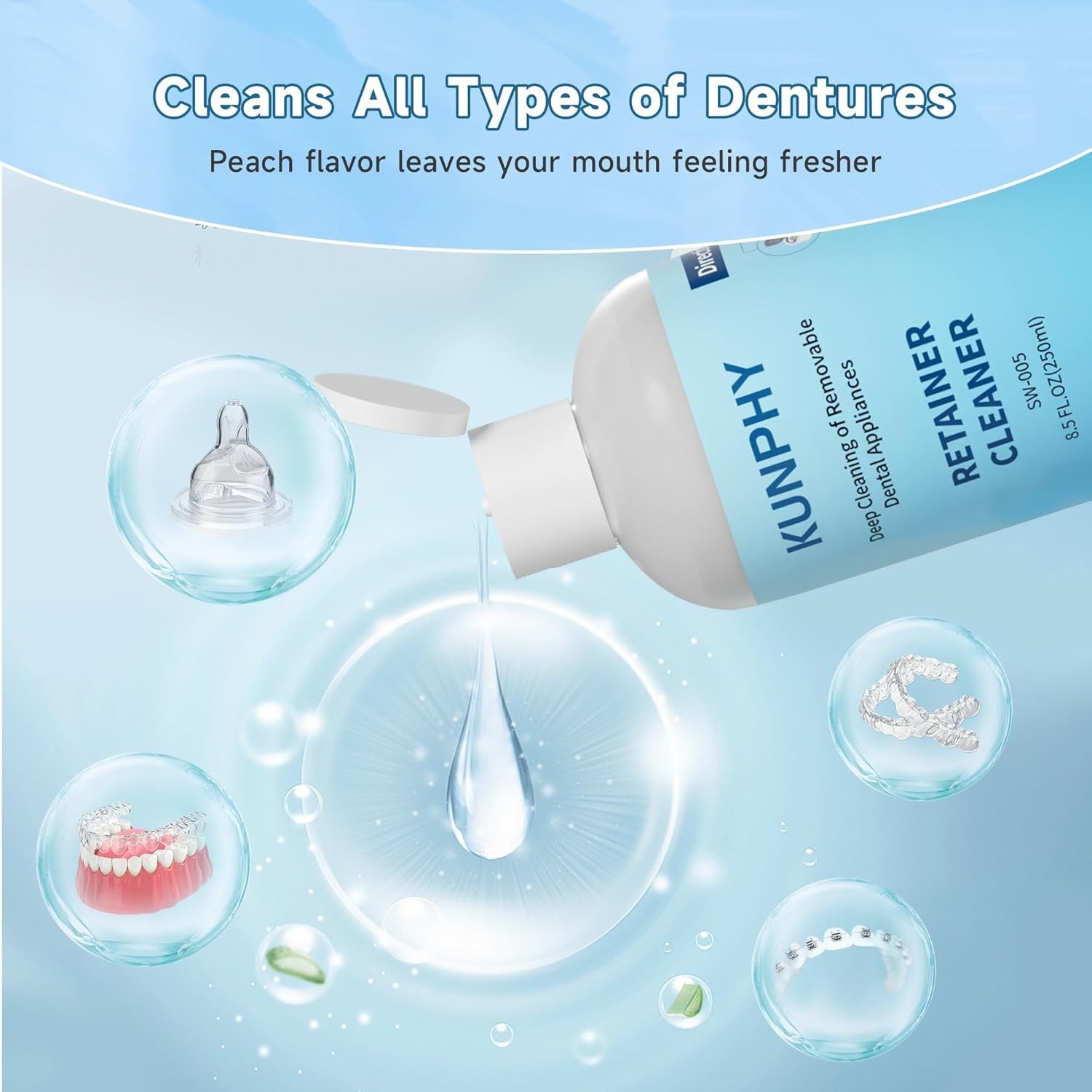Daily Use Ultrasonic Cleaner for Dental Appliances – Professional 8.5oz Formula