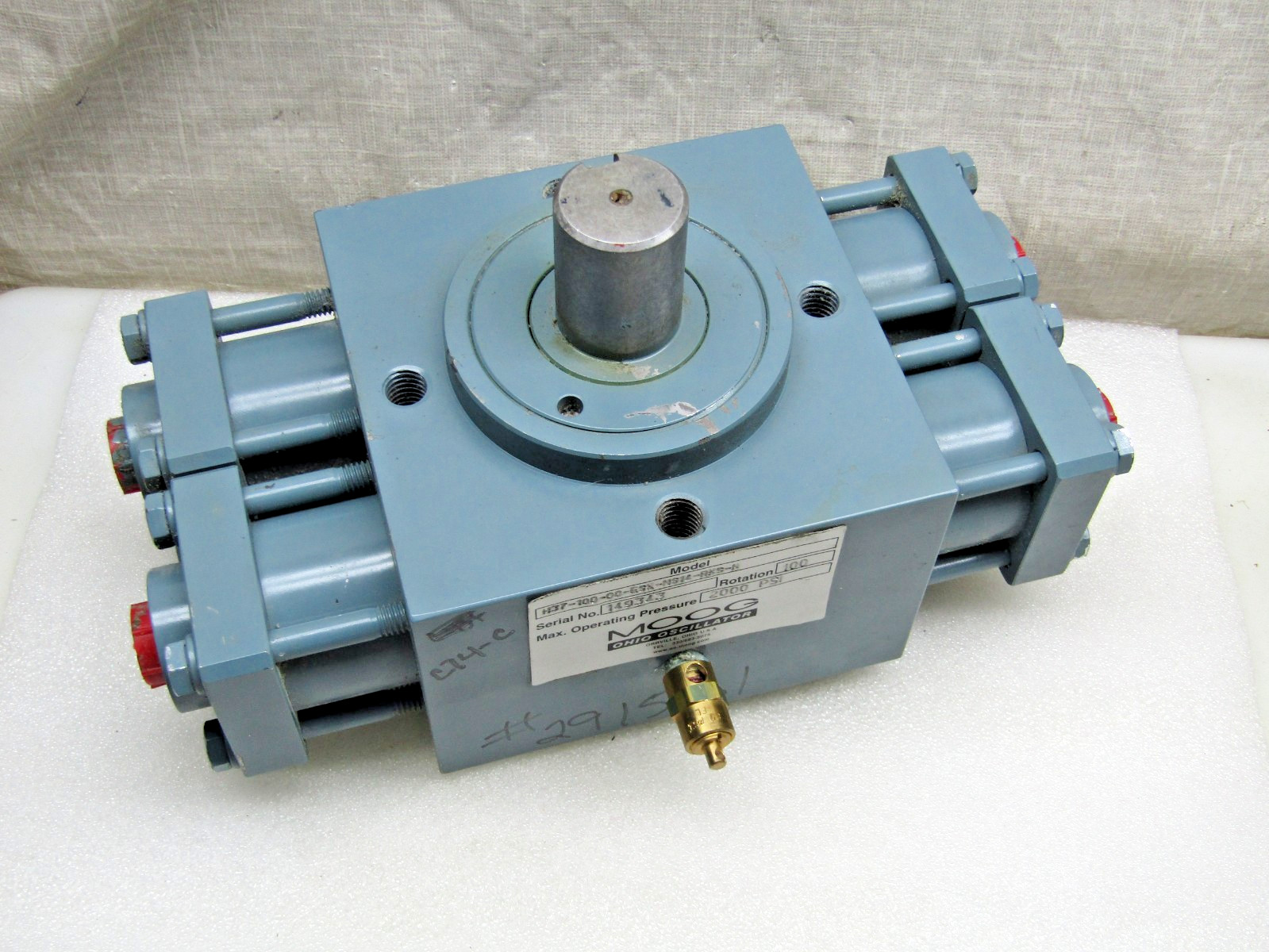 MOOG H37-100-00-ESX-MS14-RKS-N Hydraulic Rotary Actuator Ohio Oscillator 100 Deg