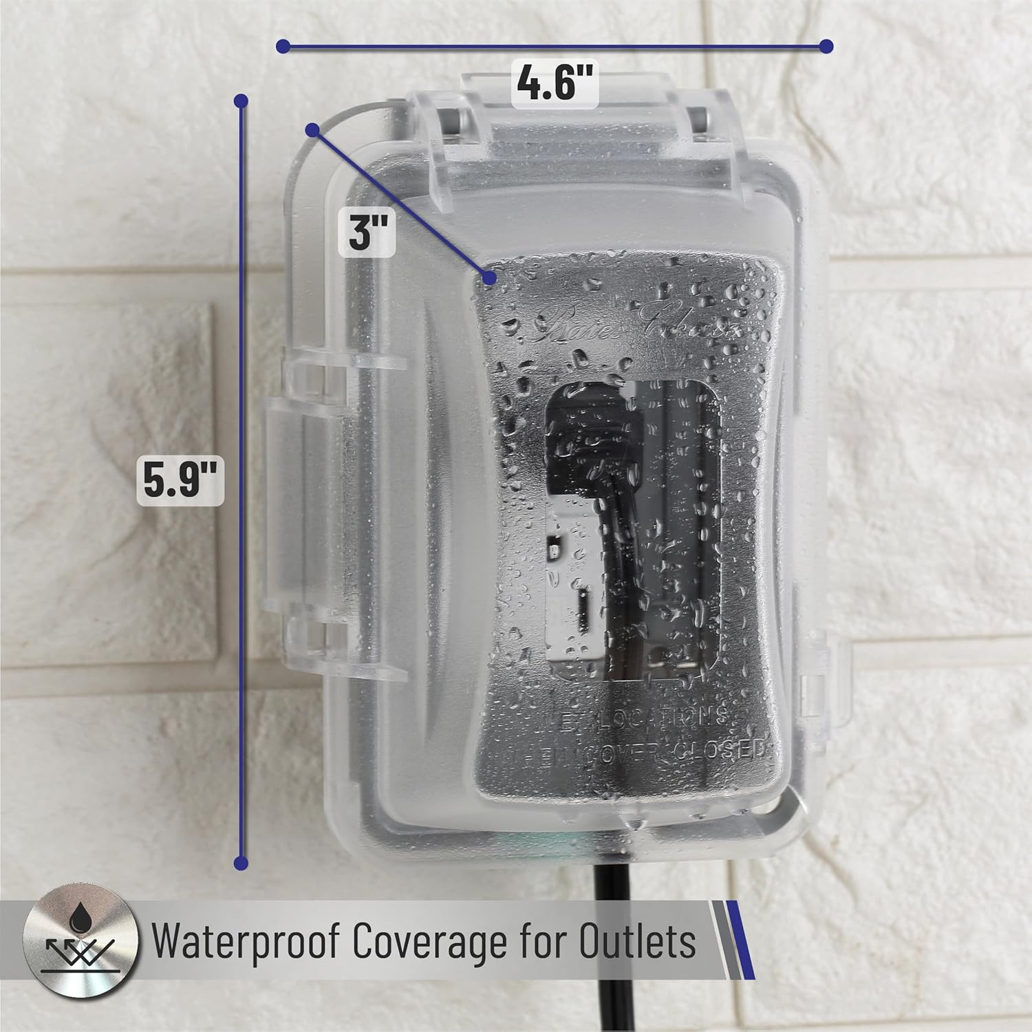 Bates- Weatherproof Electrical Outlet Cover, 1-Gang, Outdoor Plug Cover