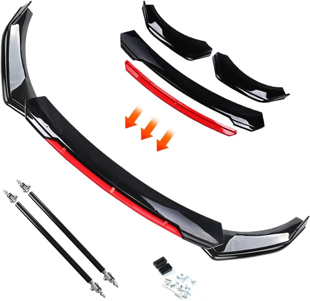 69-73″ Adjustable Car Front Bumper Lip Splitter Spoiler Body Kit ABS