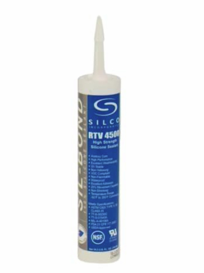 Silco Sil-Bond RTV 4500 High Strength Silicone Caulk 2 Tubes Clear 10.3oz